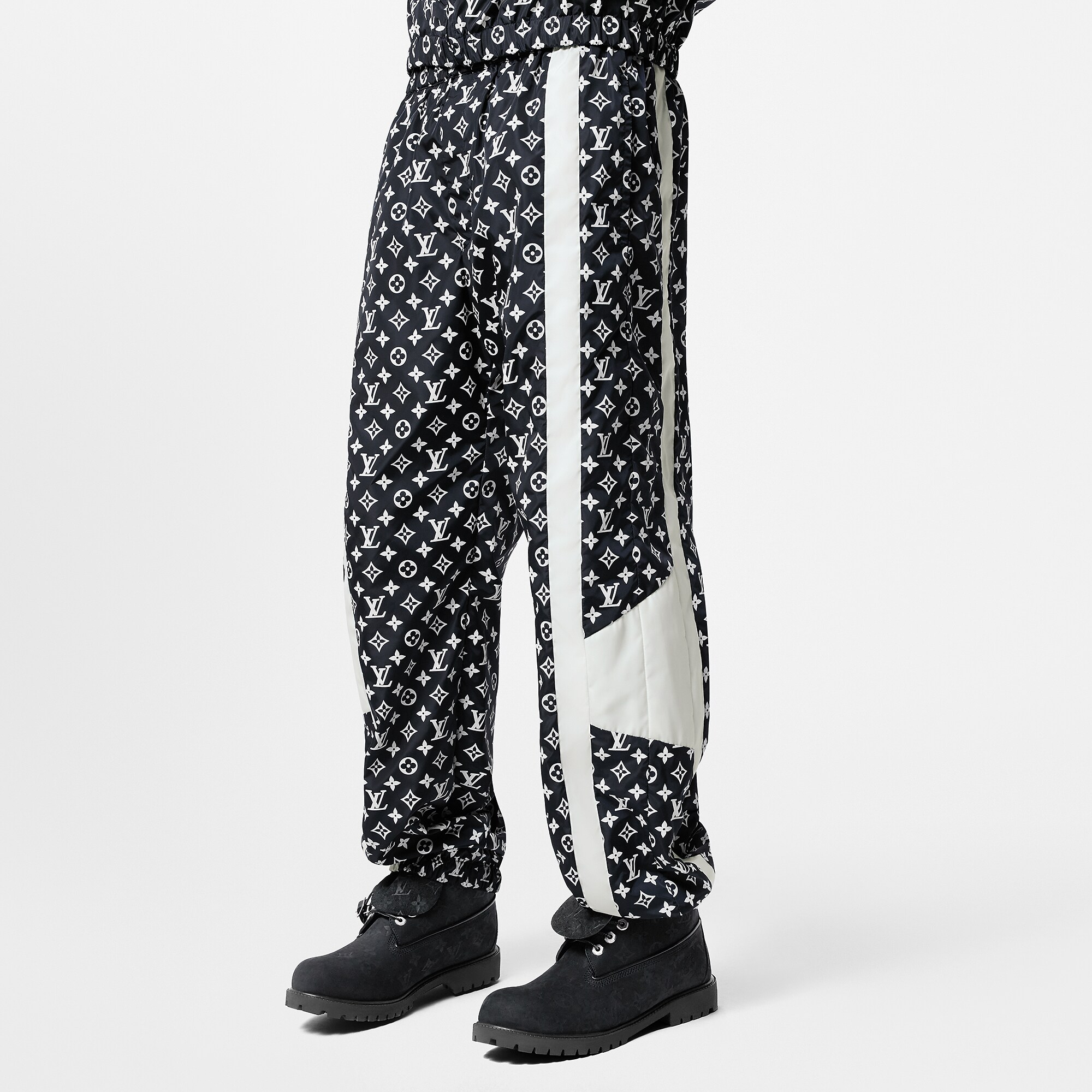 Shop LOUIS VUITTON Monogram Printed Technical Track Pants at